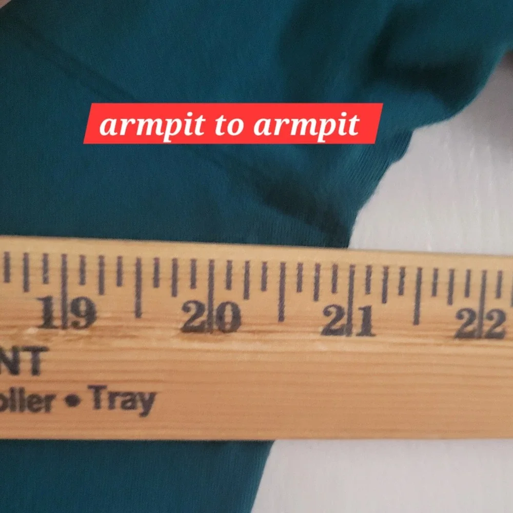 JW Los Angeles Embroidery Floral Boho Top XL Teal Cottagecore Folk Blouse Cotton - Picture 7 of 7